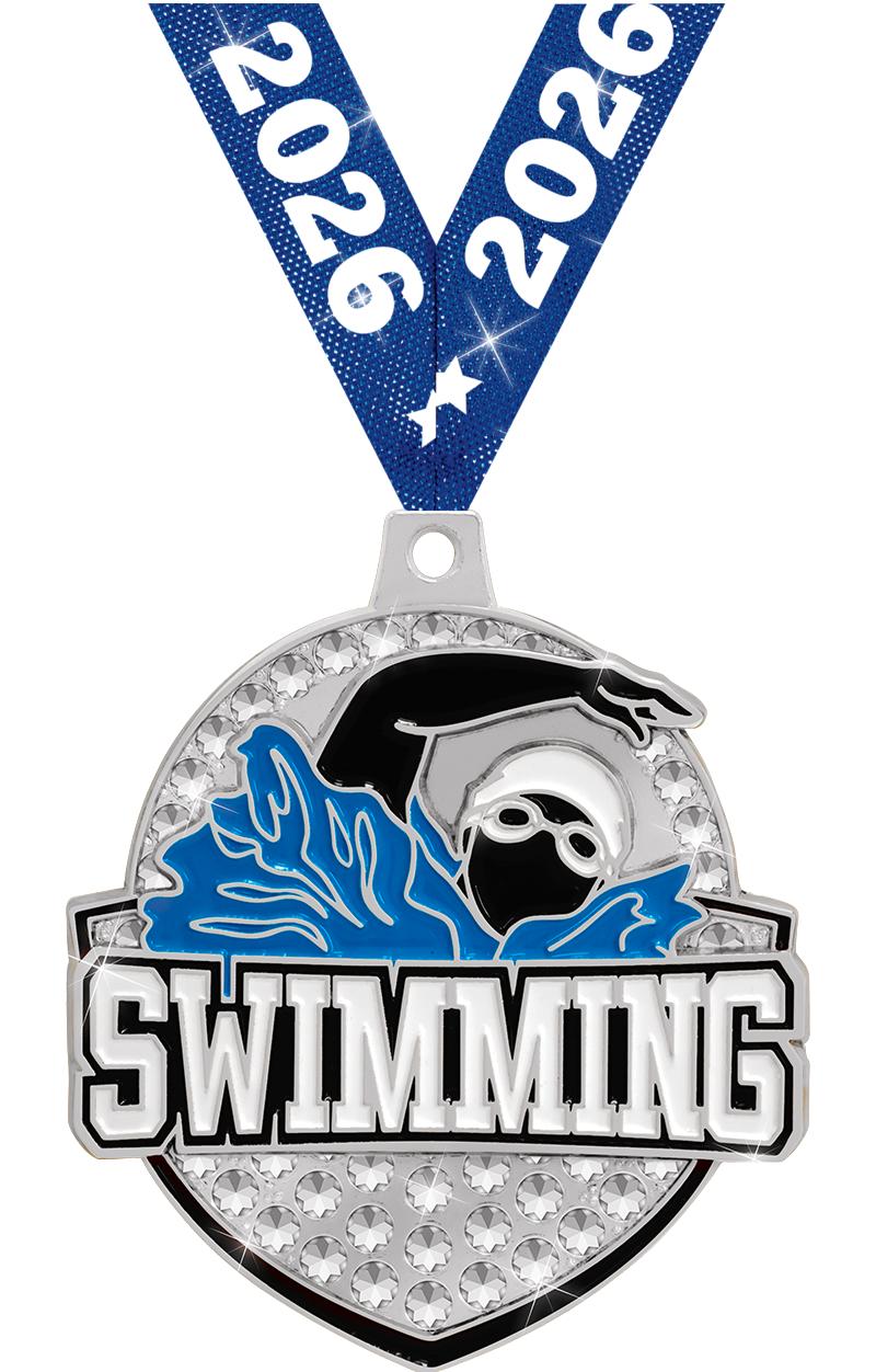 2.25" ROYAL SWIMMING MEDAL SV