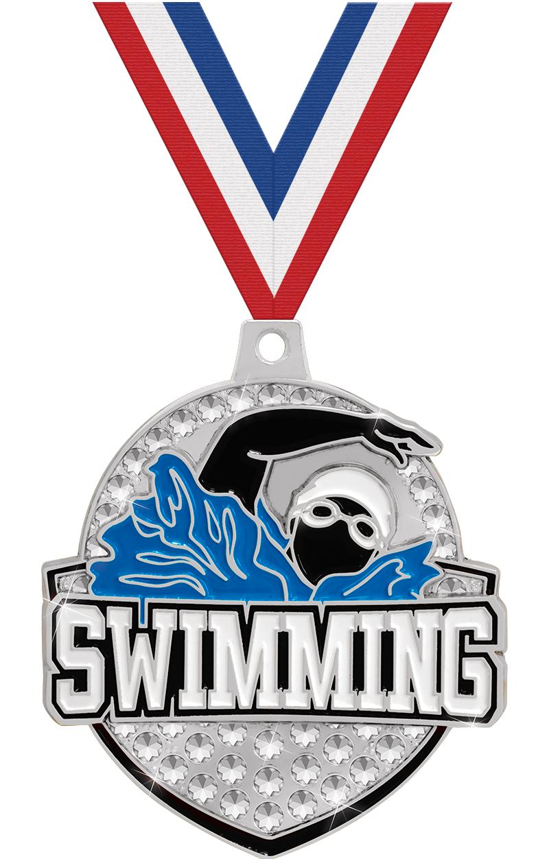 2.25" ROYAL SWIMMING MEDAL SV