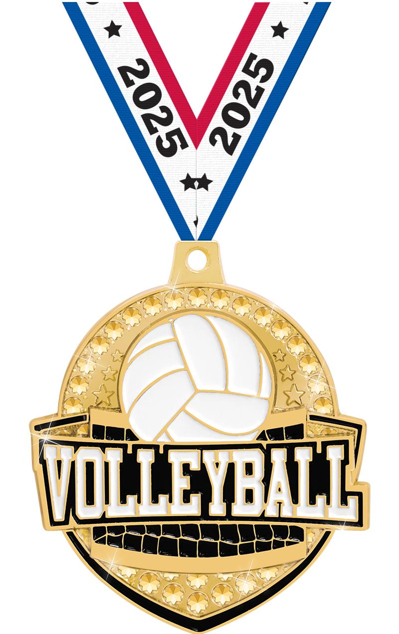2.25"ROYAL VOLLEYBALL MEDAL GD