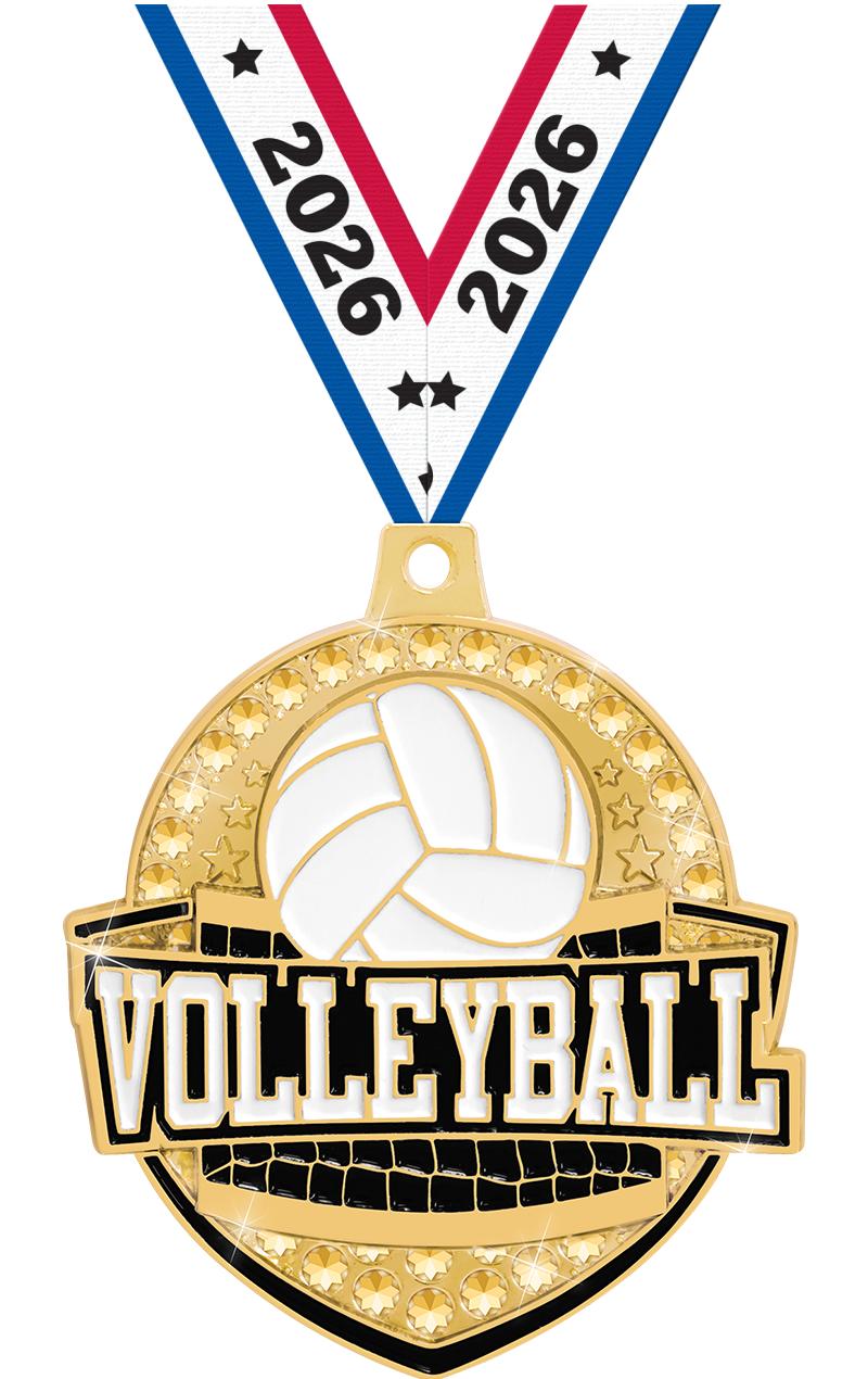 2.25"ROYAL VOLLEYBALL MEDAL GD