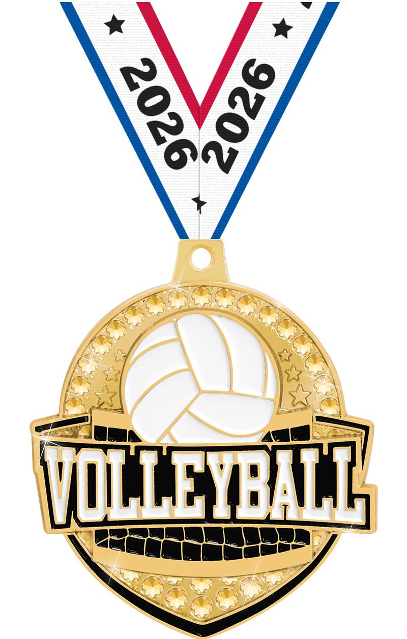 2.25"ROYAL VOLLEYBALL MEDAL GD