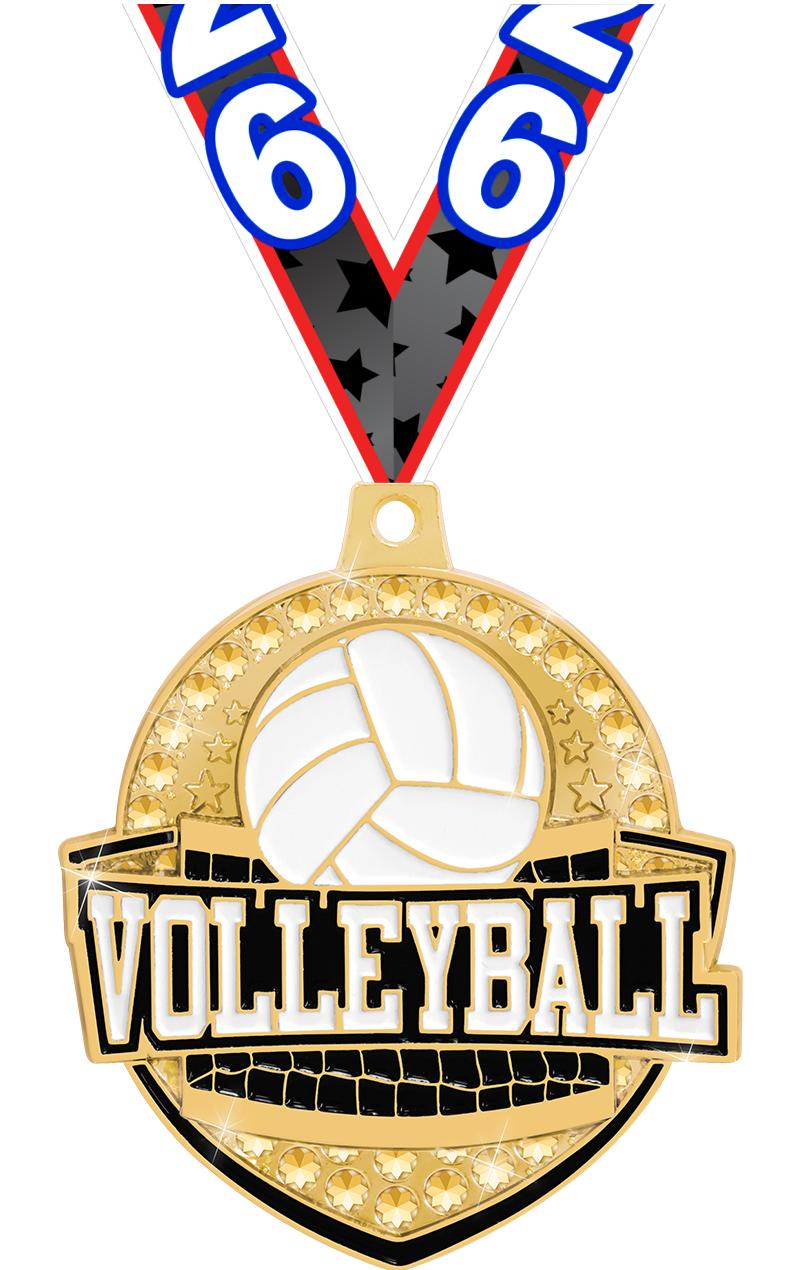 2.25"ROYAL VOLLEYBALL MEDAL GD