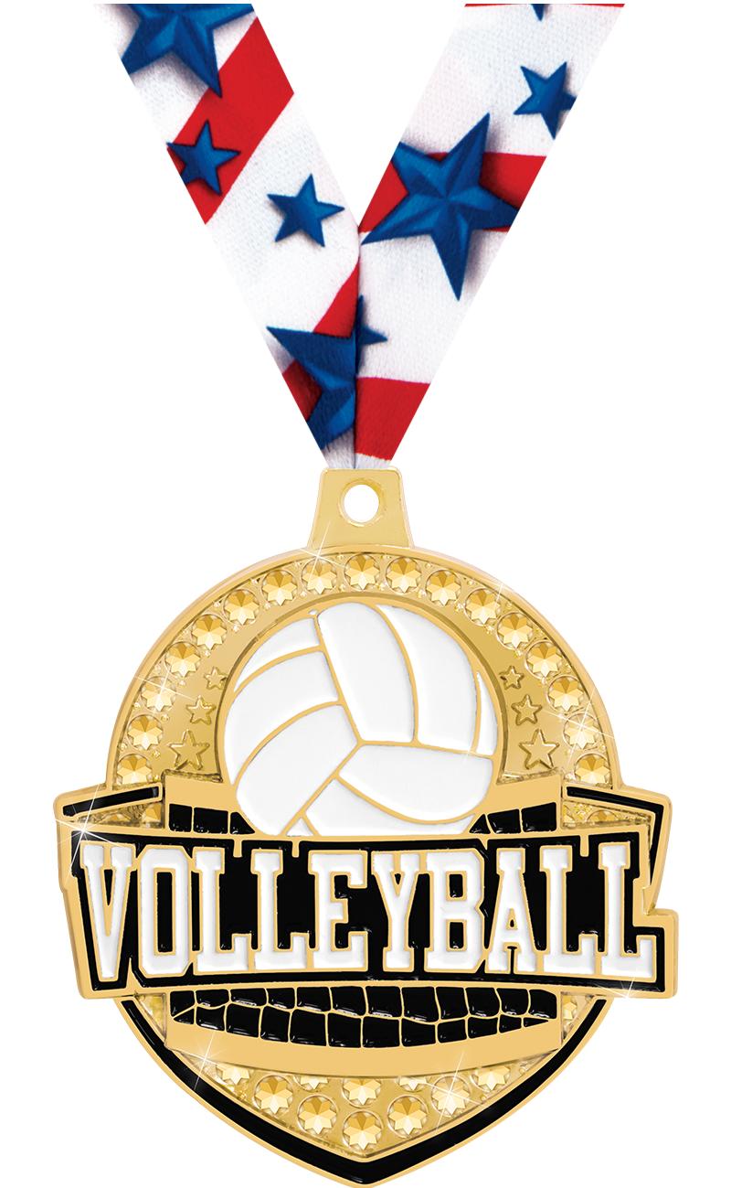 2.25"ROYAL VOLLEYBALL MEDAL GD