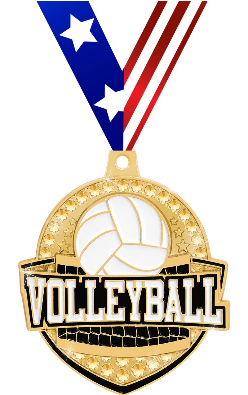 2.25"ROYAL VOLLEYBALL MEDAL GD