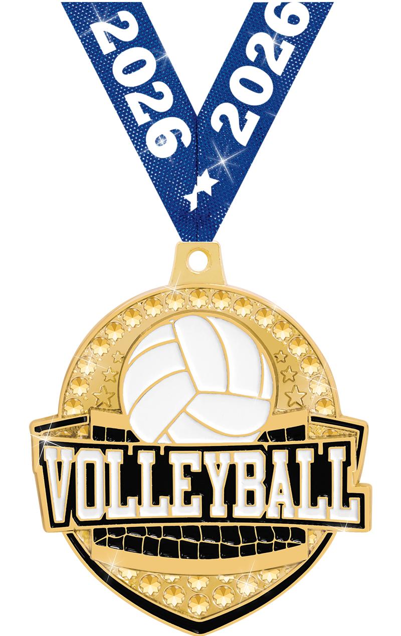 2.25"ROYAL VOLLEYBALL MEDAL GD