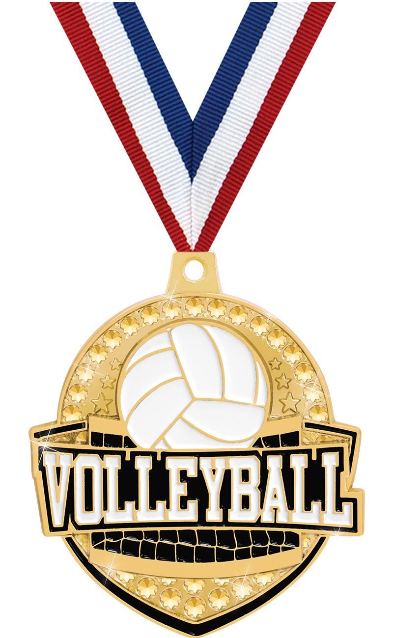 2.25"ROYAL VOLLEYBALL MEDAL GD