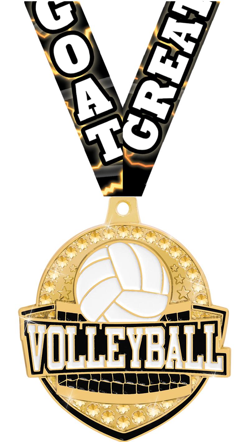 2.25"ROYAL VOLLEYBALL MEDAL GD
