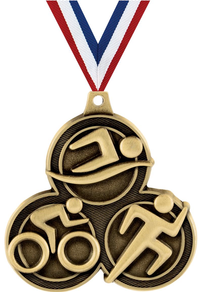 2.25" TRIATHLON MEDAL GOLD