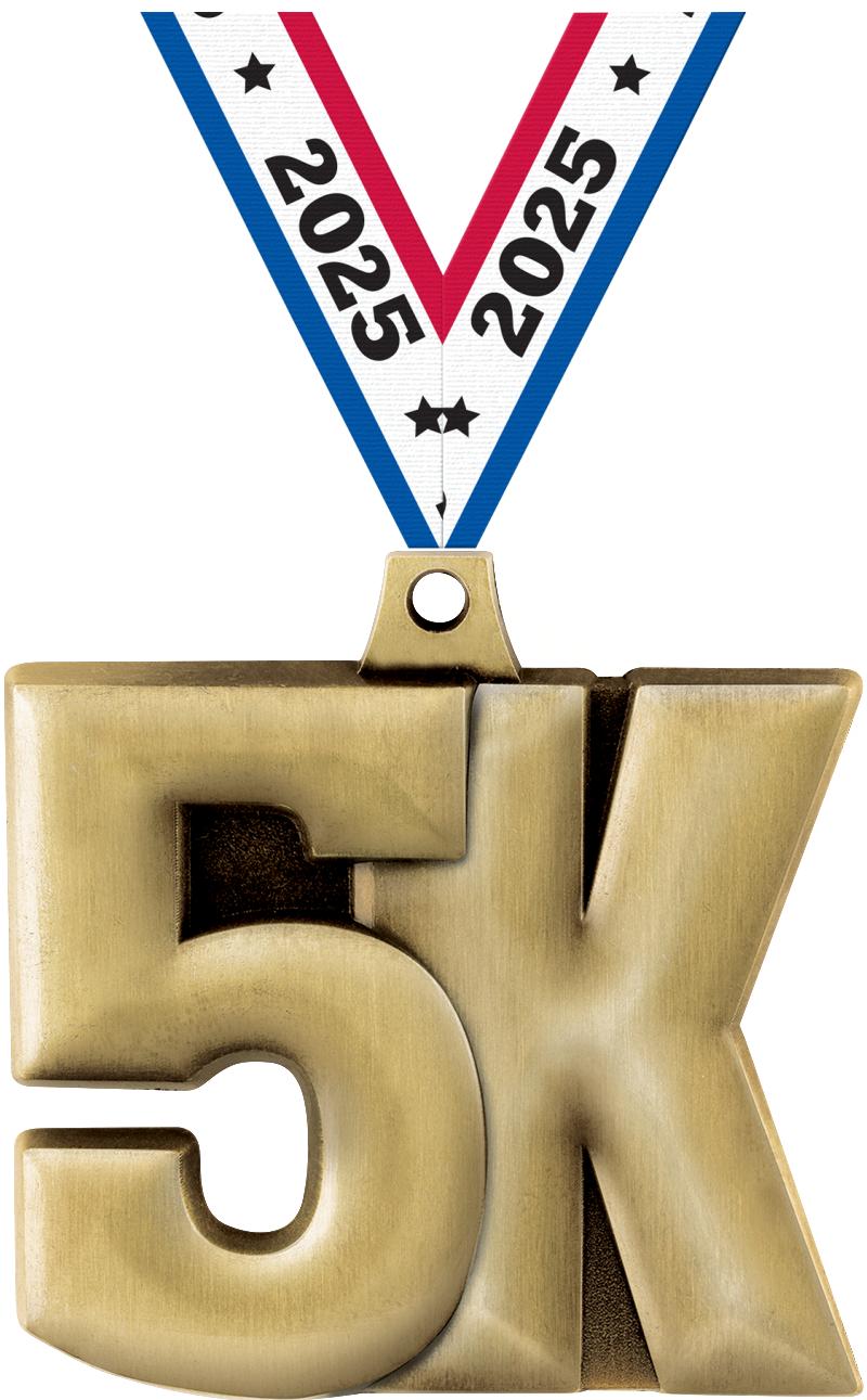 2" 5K MEDAL GOLD