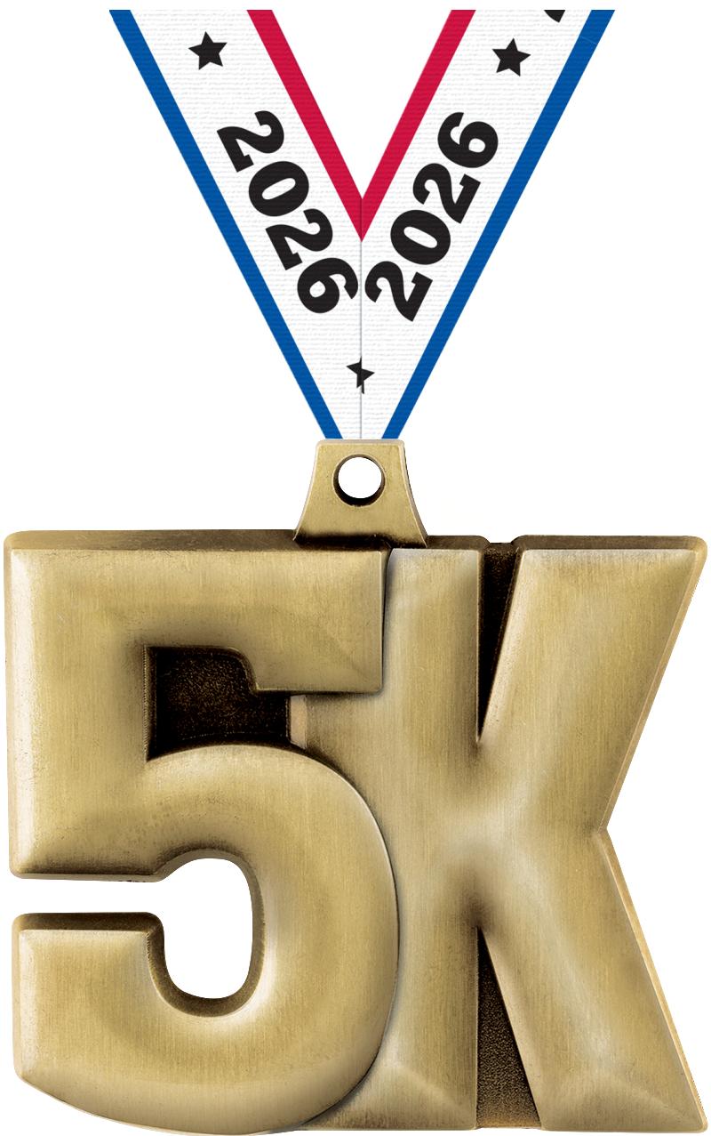 2" 5K MEDAL GOLD