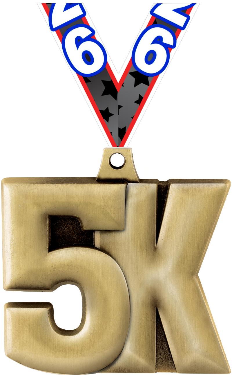 2" 5K MEDAL GOLD