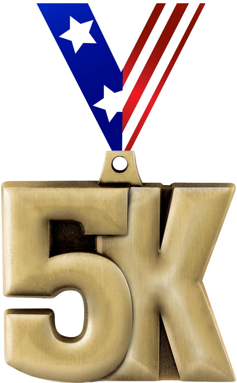 2" 5K MEDAL GOLD