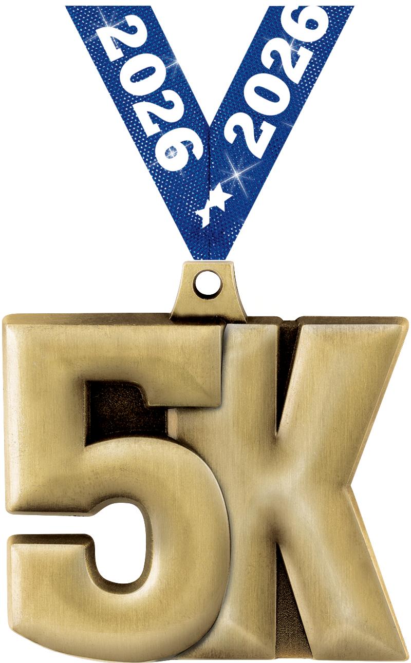 2" 5K MEDAL GOLD
