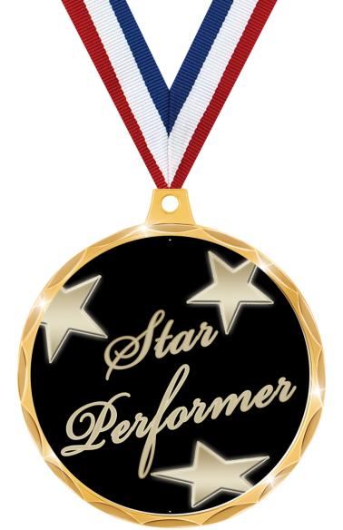 Insert Star Performer Medals 2 1 4 Petal Edge Insert Star