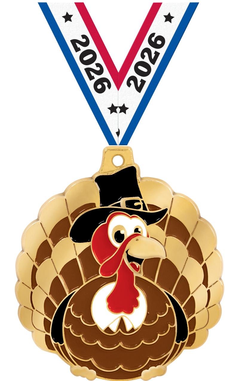 2" THANKSGIVING TURKEY MEDAL
