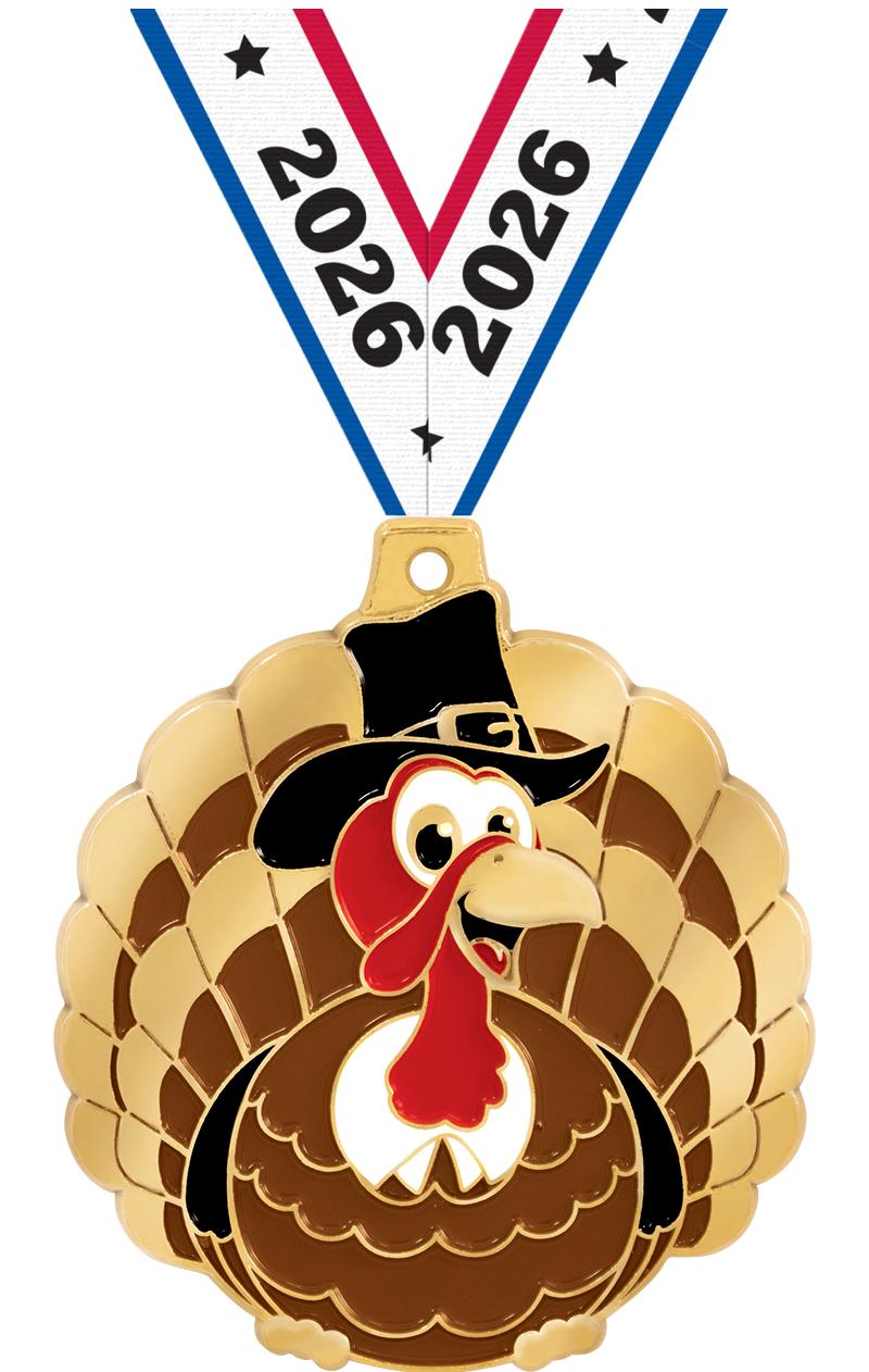 2" THANKSGIVING TURKEY MEDAL