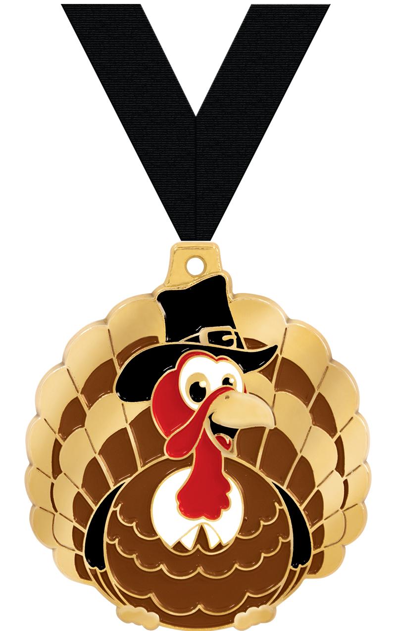 2" THANKSGIVING TURKEY MEDAL