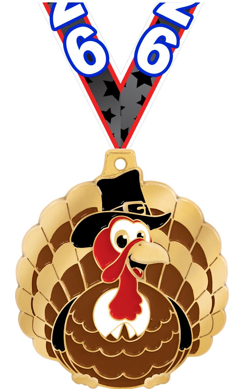 2" THANKSGIVING TURKEY MEDAL