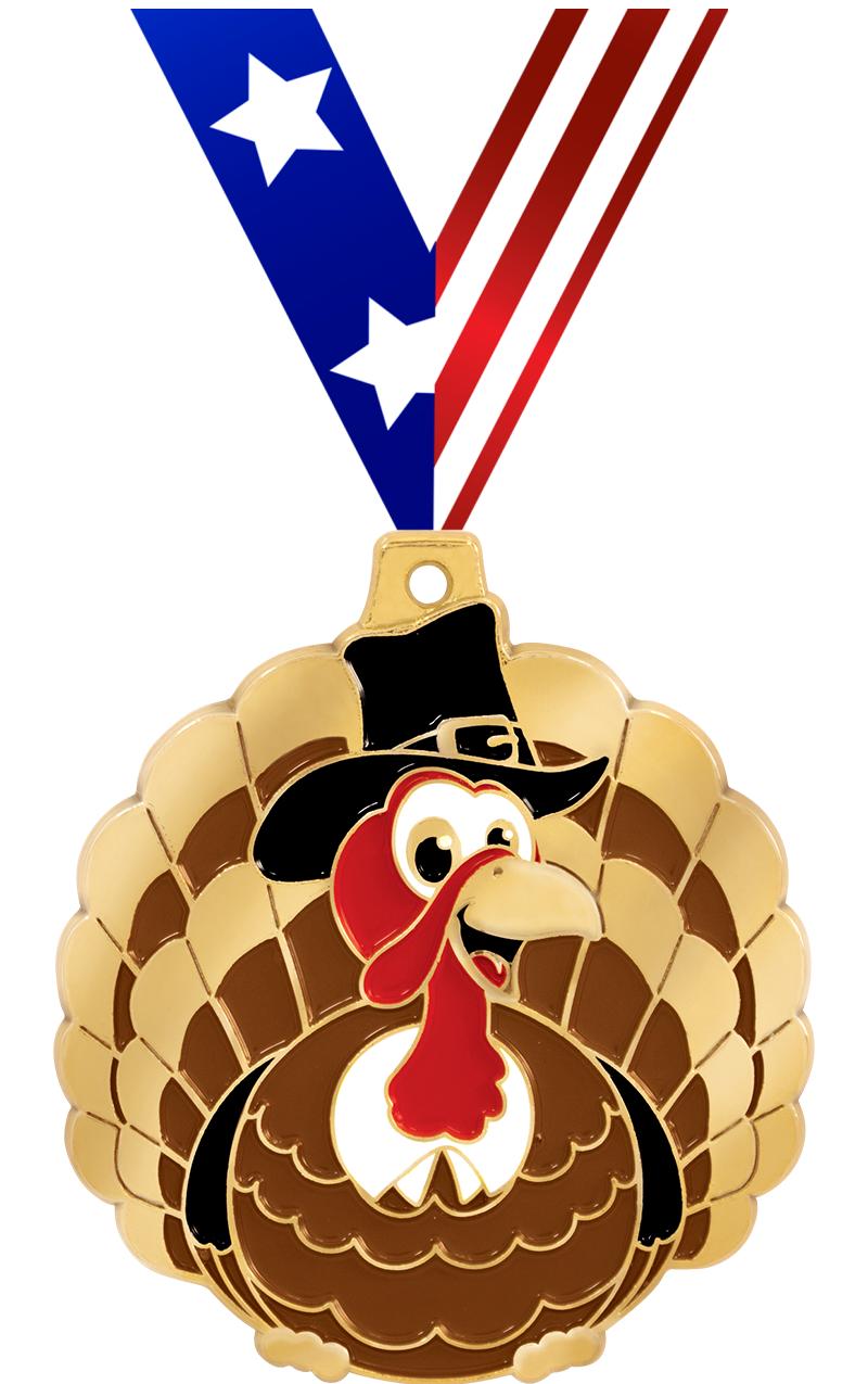 2" THANKSGIVING TURKEY MEDAL