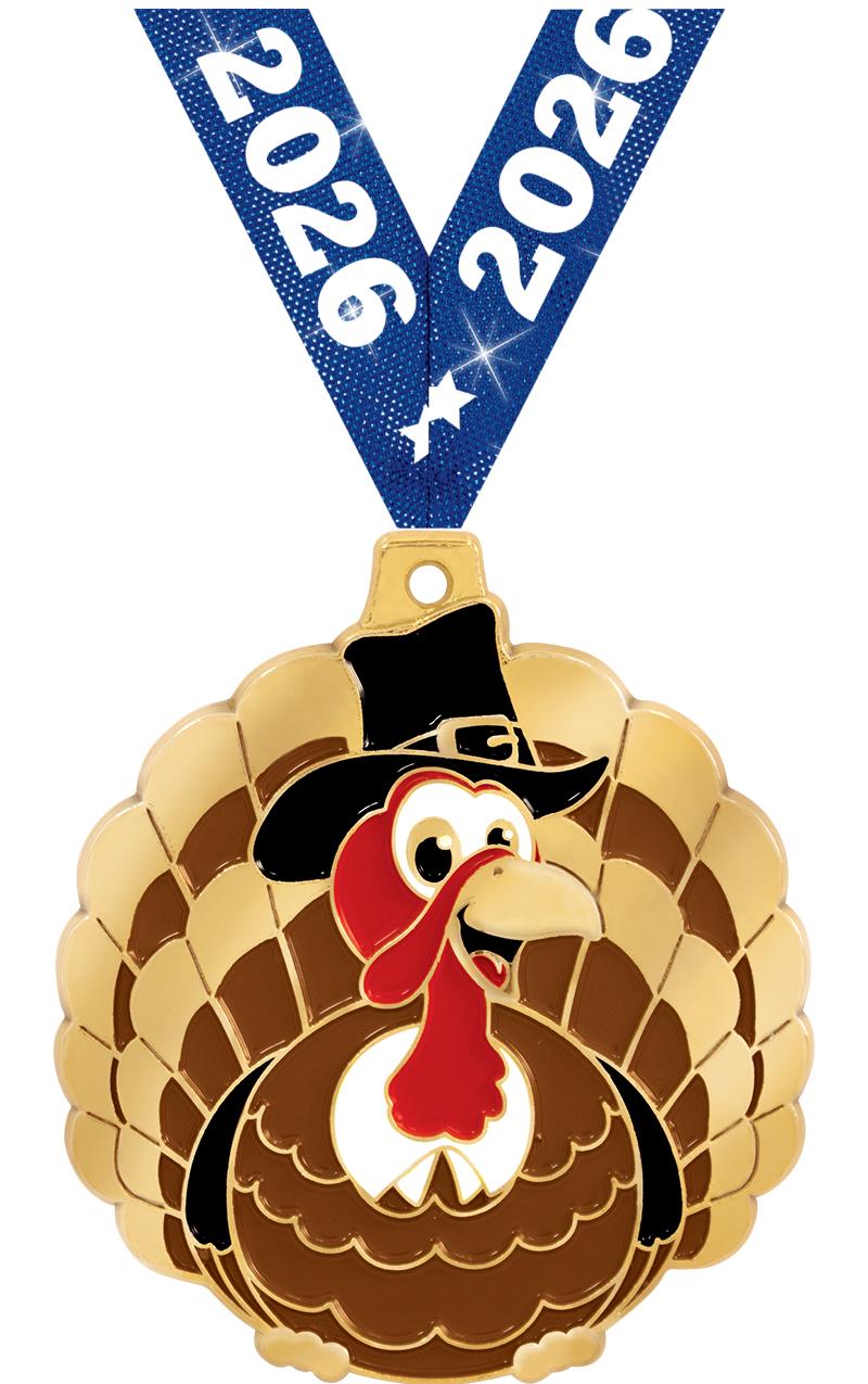 2" THANKSGIVING TURKEY MEDAL