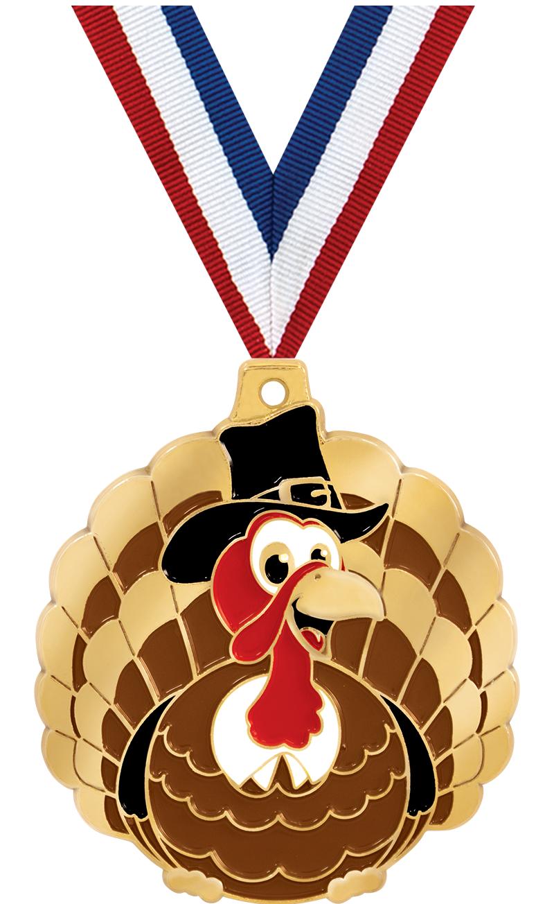 2" THANKSGIVING TURKEY MEDAL