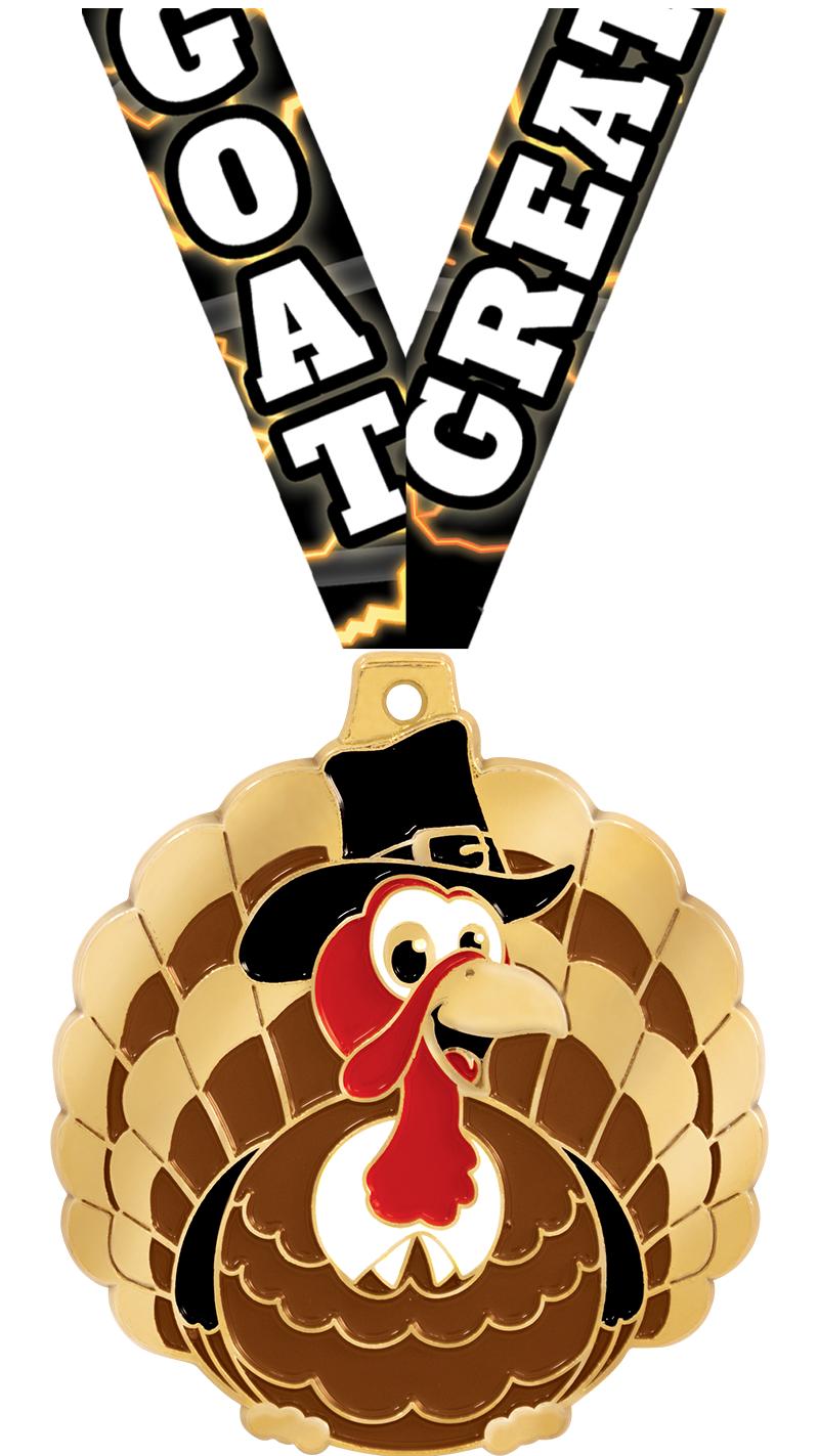2" THANKSGIVING TURKEY MEDAL