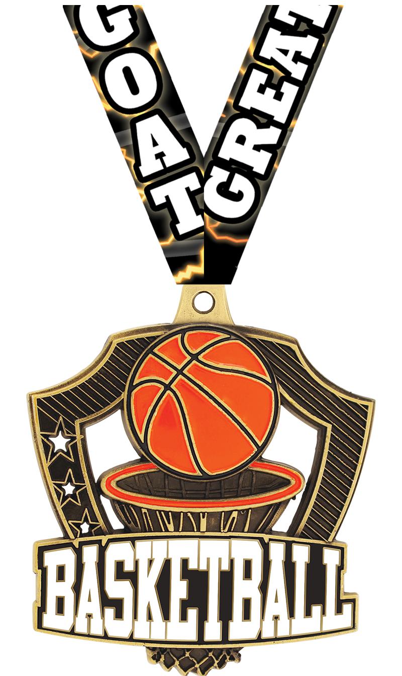 2.25" SHIELDZ BASKETBALL GLD