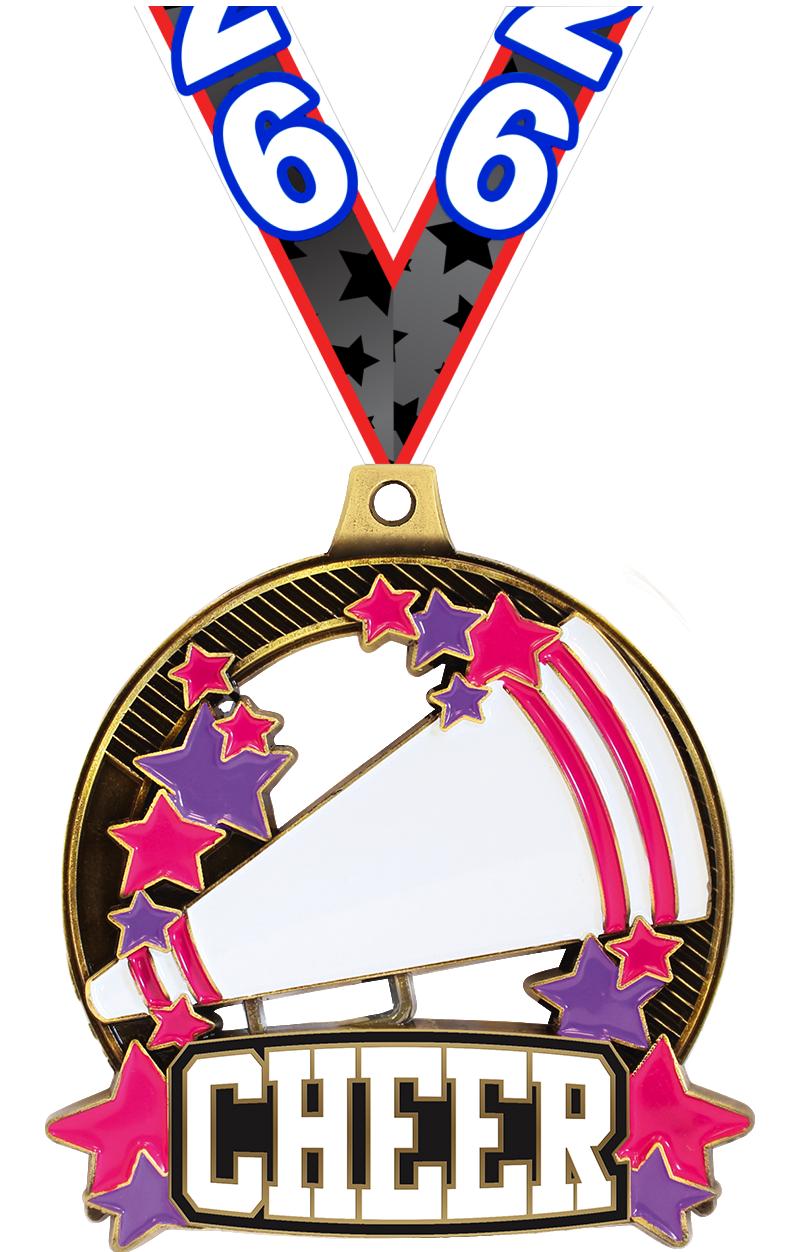 2.25" SHIELDZ CHEER MDL GLD