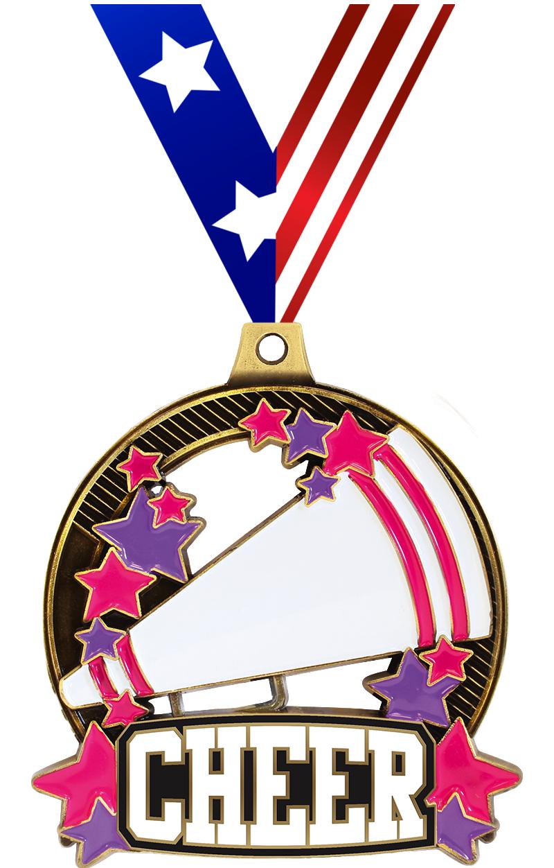 2.25" SHIELDZ CHEER MDL GLD