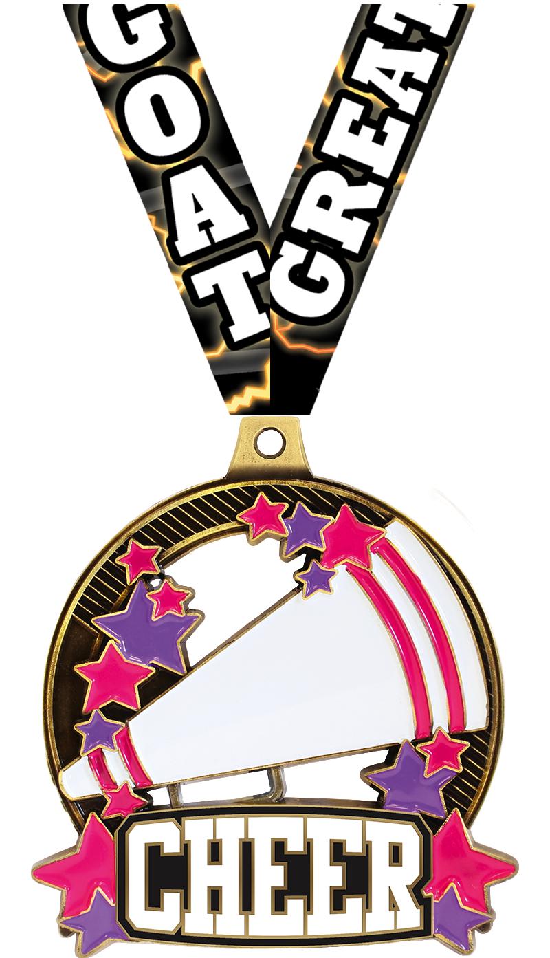 2.25" SHIELDZ CHEER MDL GLD