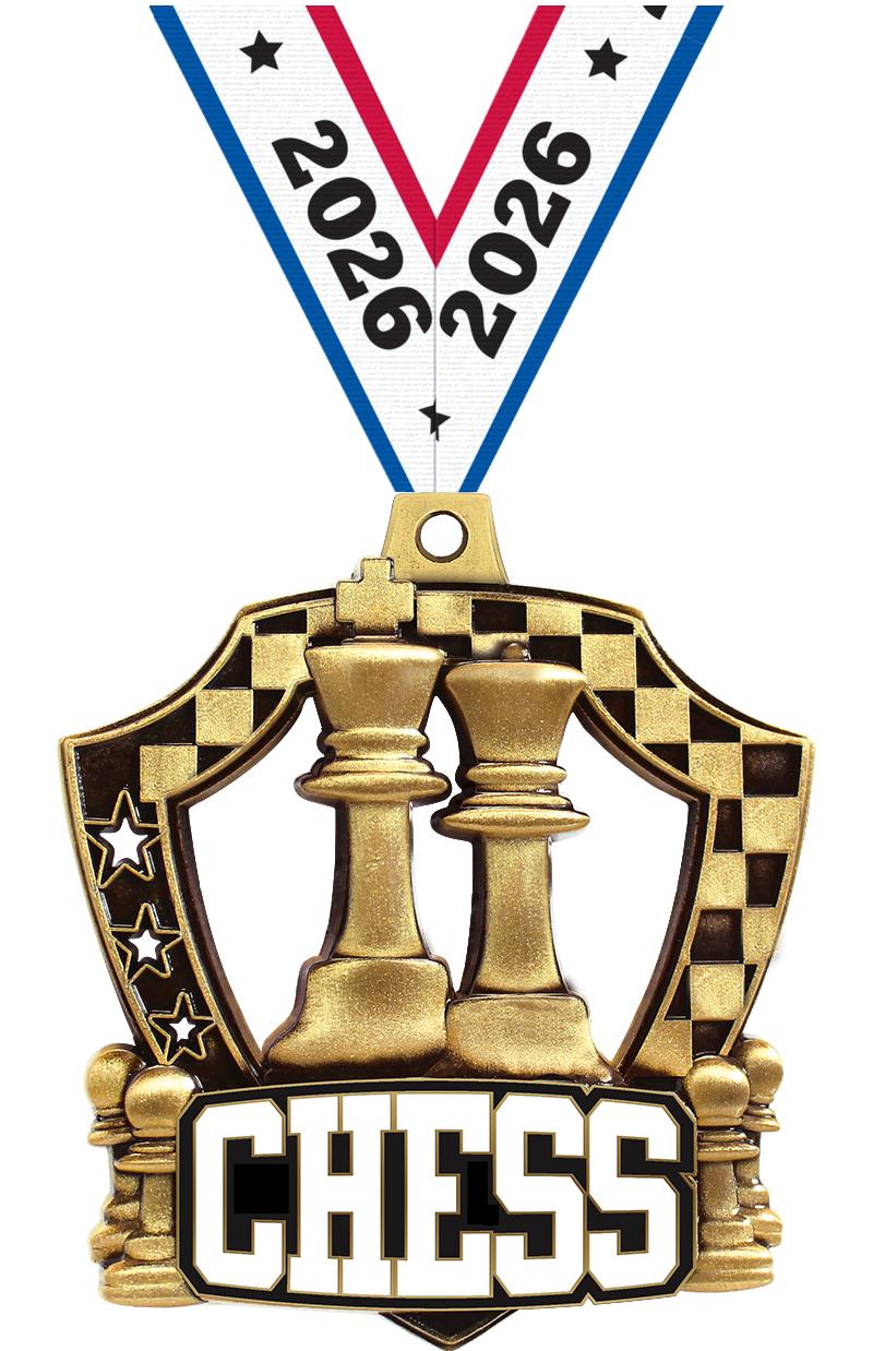 2.25" SHIELDZ CHESS GLD