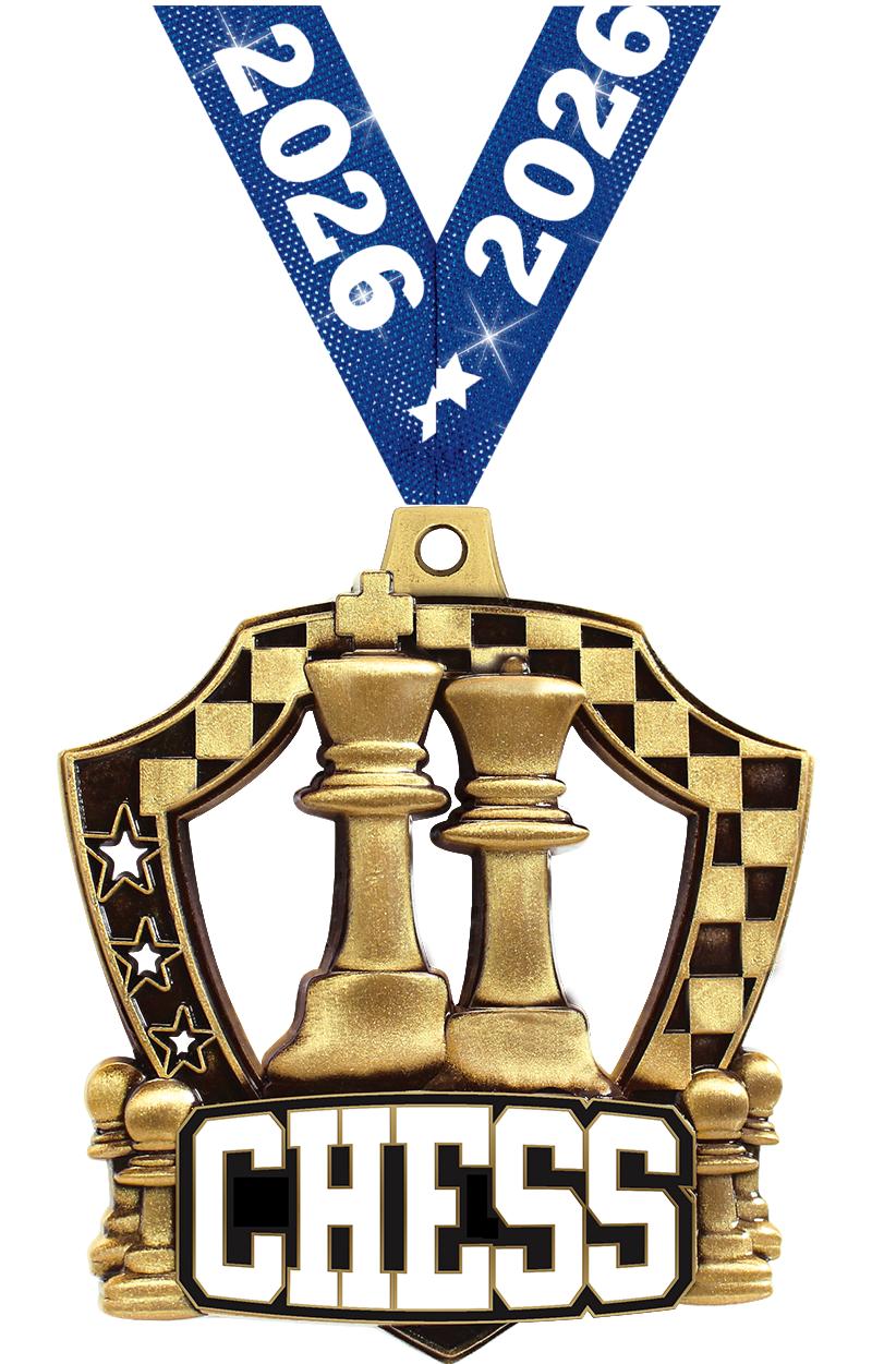 2.25" SHIELDZ CHESS GLD