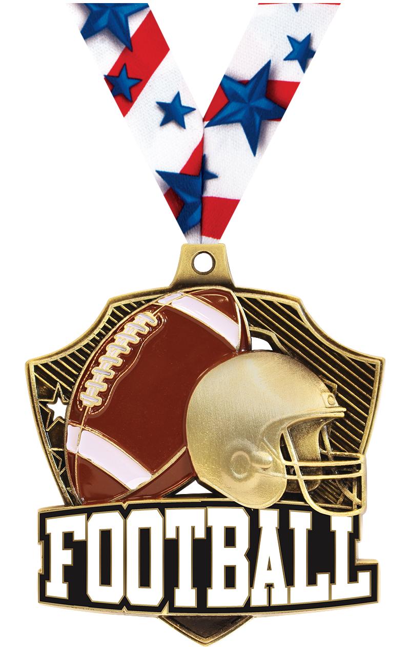 2.25" SHIELDZ FOOTBALL GLD