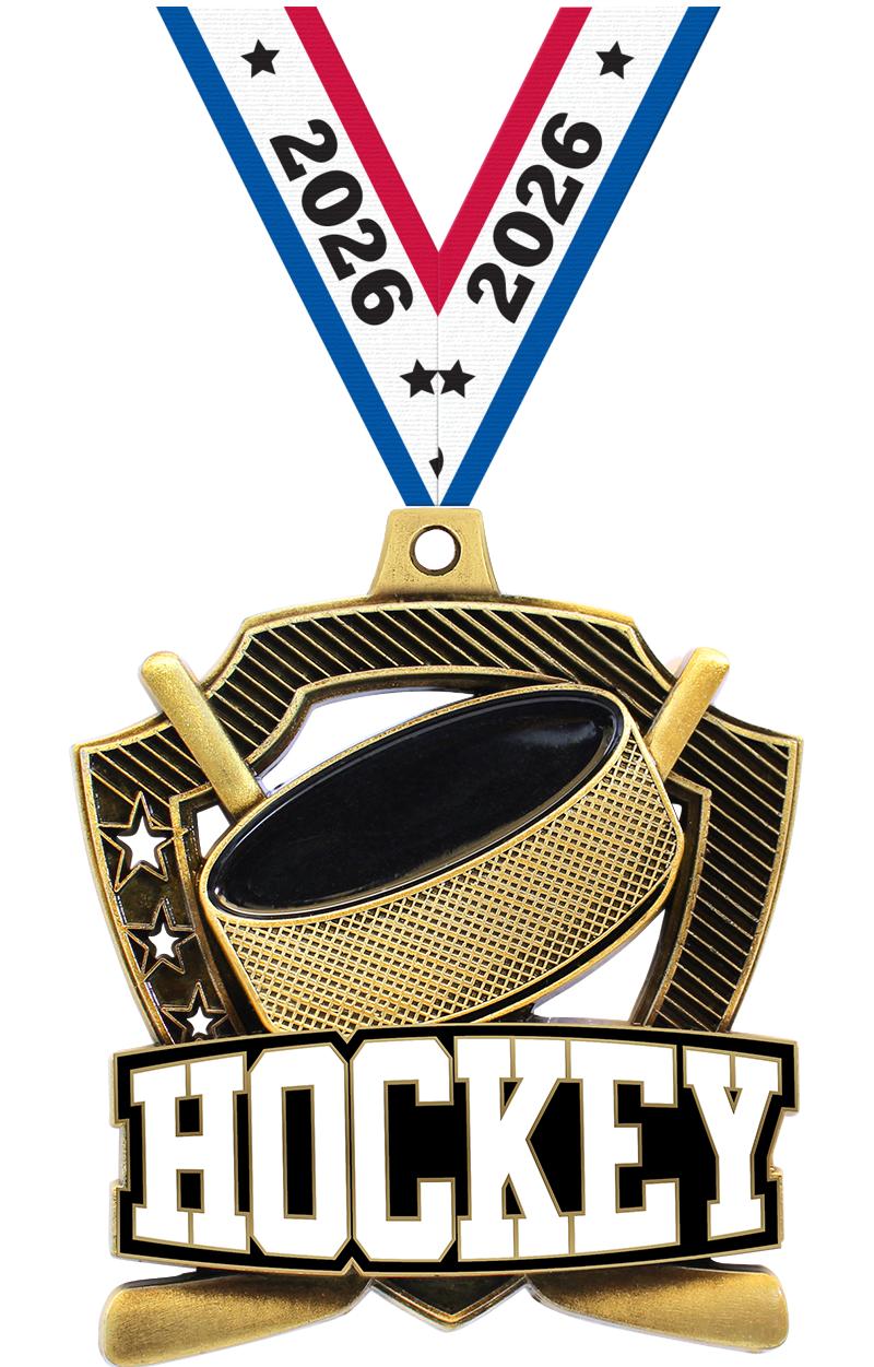 2.25" SHIELDZ HOCKEY GLD