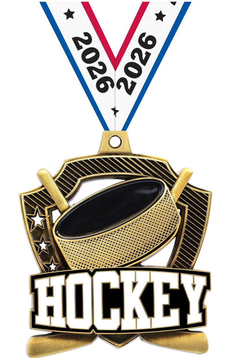 2.25" SHIELDZ HOCKEY GLD