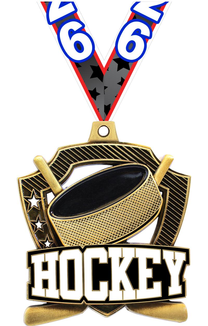 2.25" SHIELDZ HOCKEY GLD