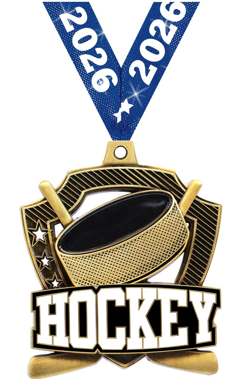 2.25" SHIELDZ HOCKEY GLD