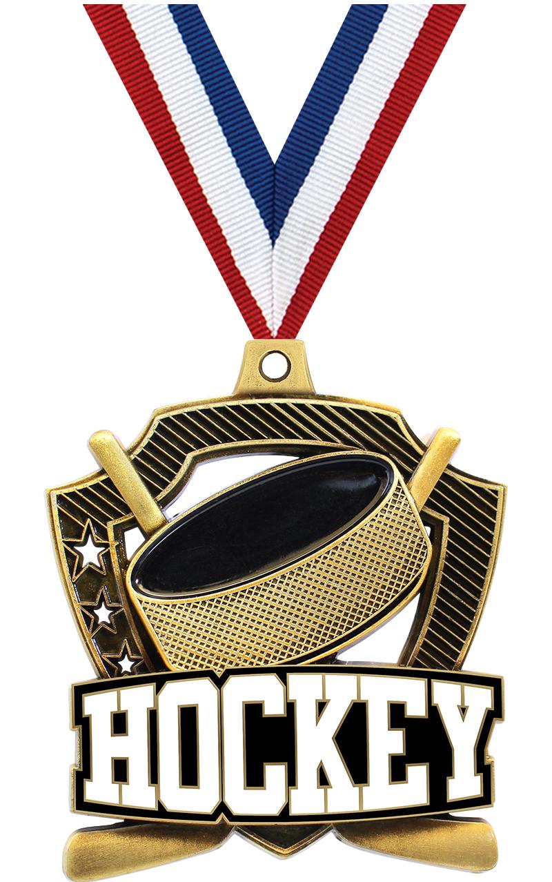 2.25" SHIELDZ HOCKEY GLD