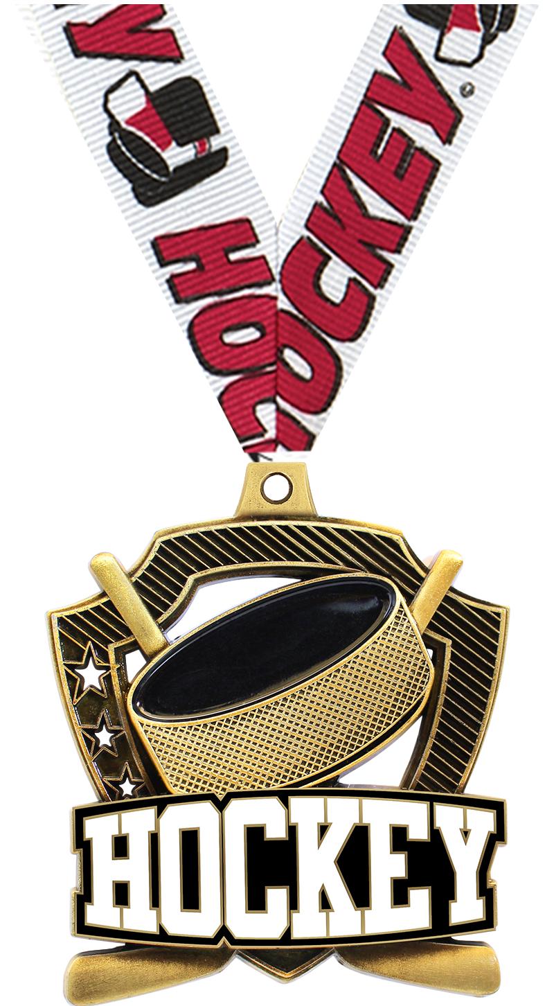 2.25" SHIELDZ HOCKEY GLD