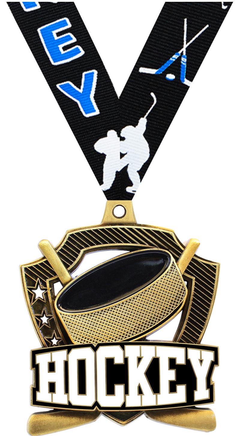 2.25" SHIELDZ HOCKEY GLD