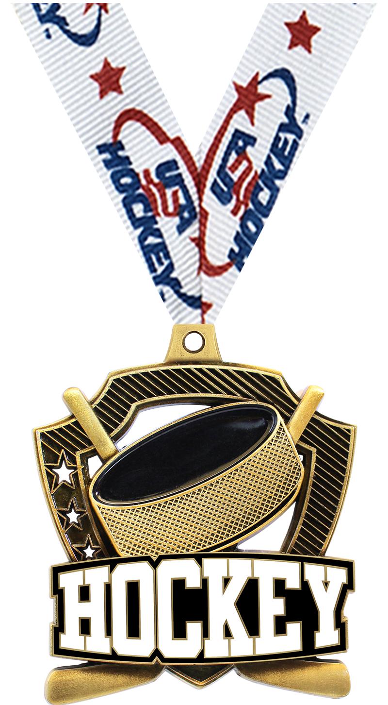 2.25" SHIELDZ HOCKEY GLD