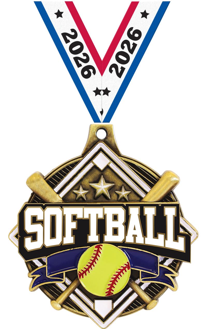 2.25" SHIELDZ SOFTBALL  GLD