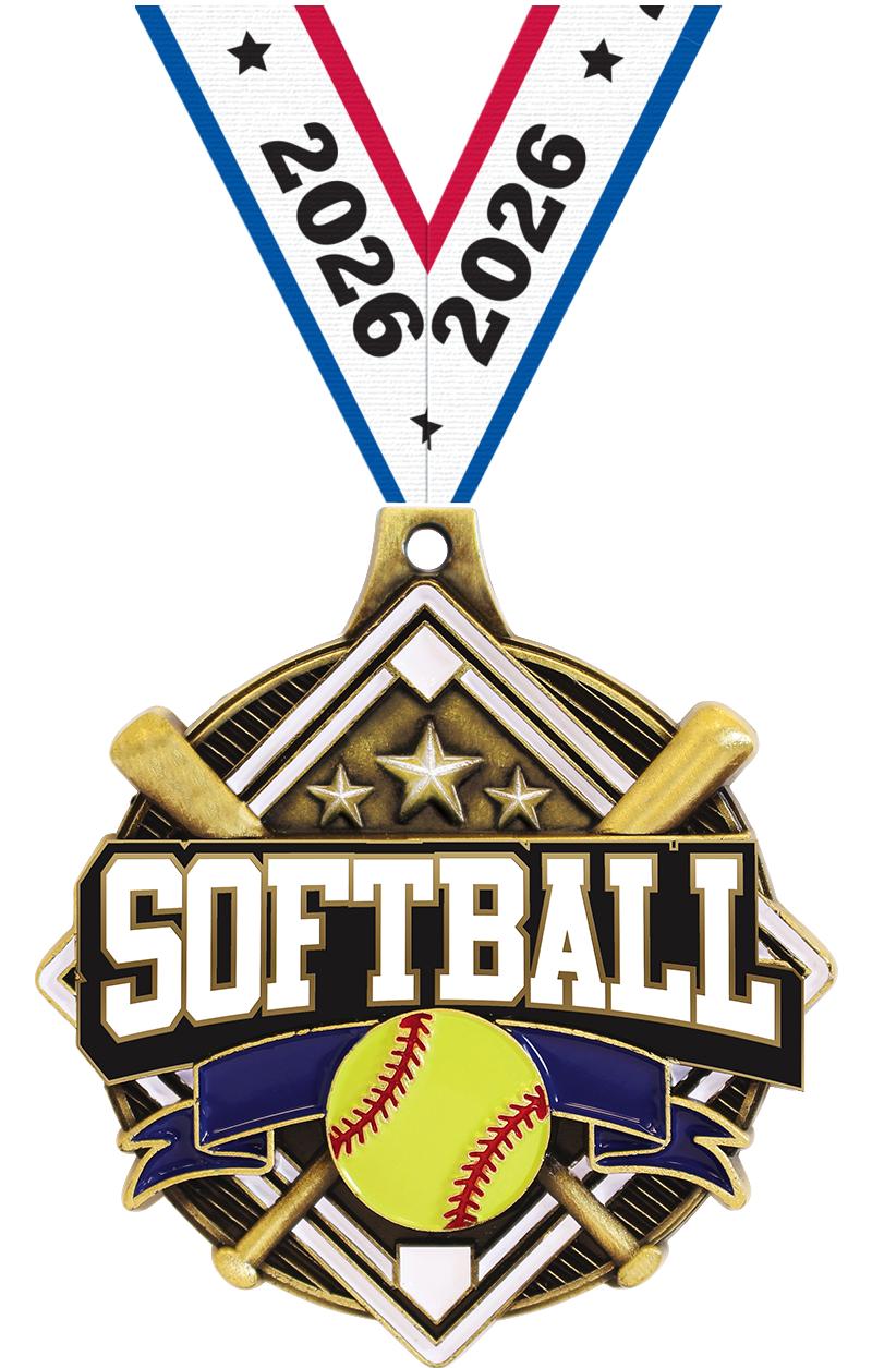 2.25" SHIELDZ SOFTBALL  GLD