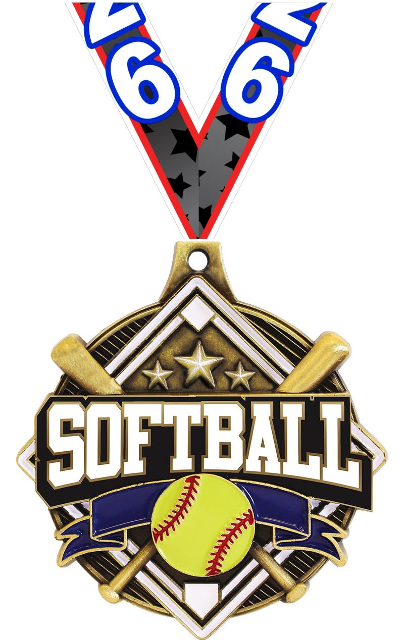 2.25" SHIELDZ SOFTBALL  GLD