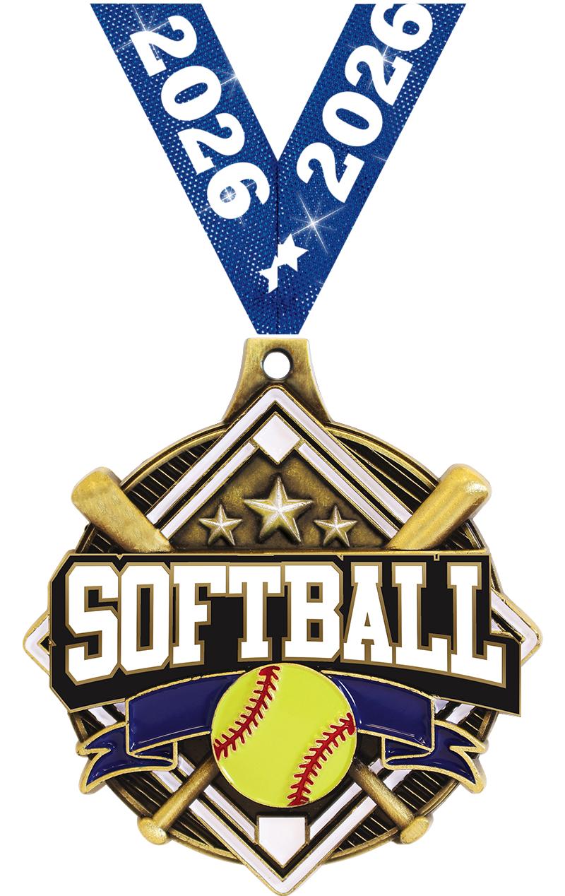 2.25" SHIELDZ SOFTBALL  GLD