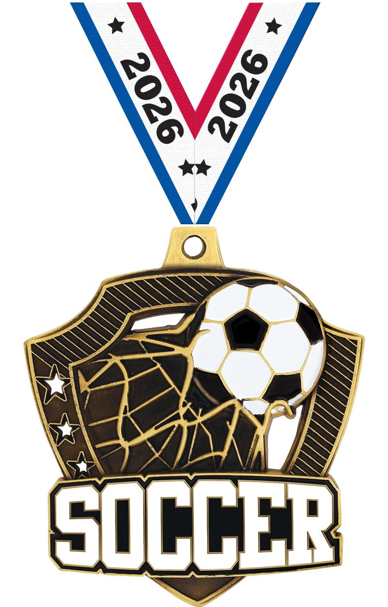 2.25" SHIELDZ SOCCER GLD