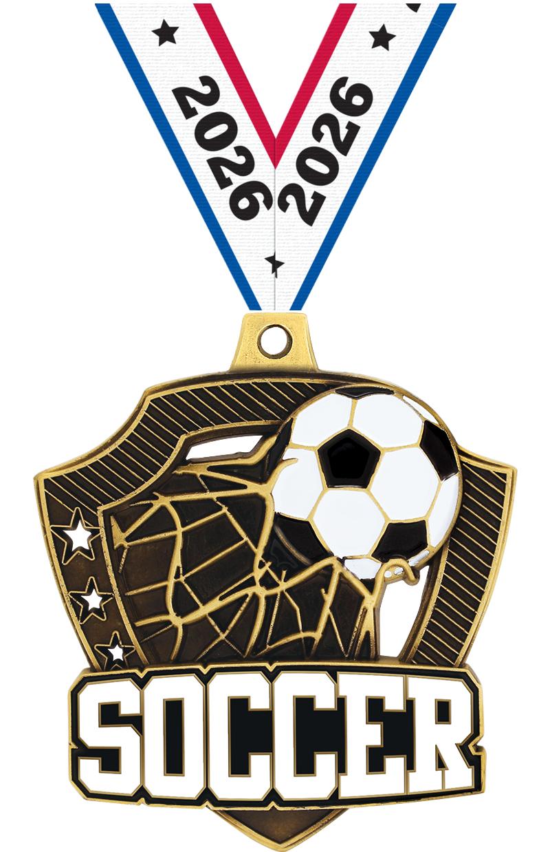 2.25" SHIELDZ SOCCER GLD