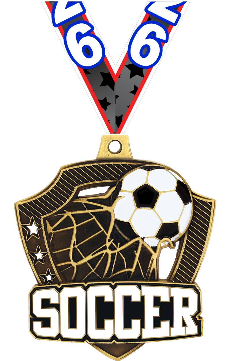 2.25" SHIELDZ SOCCER GLD