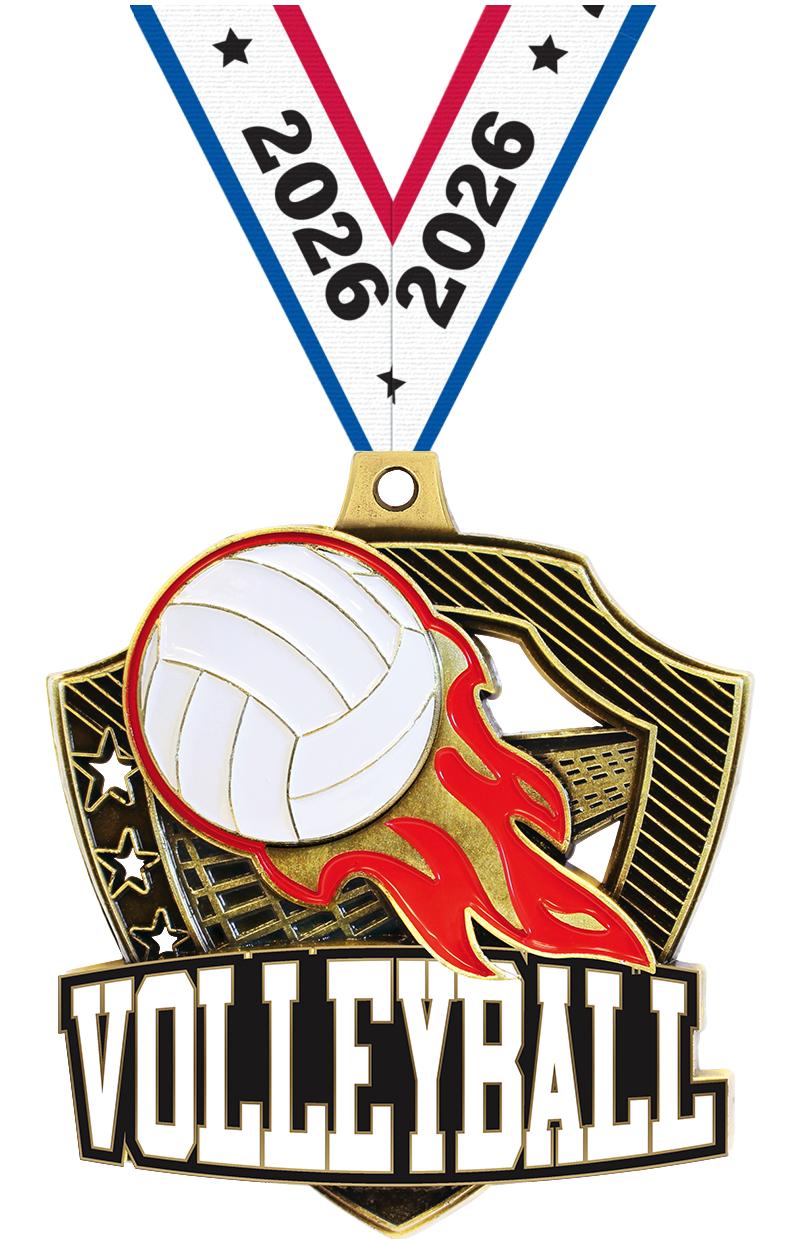 2.25" SHIELDZ VOLLEYBALL GLD