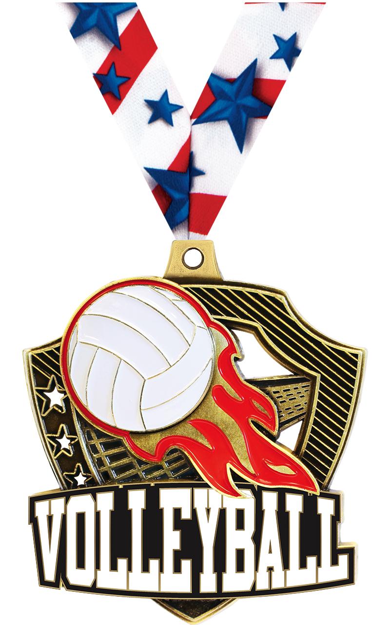 2.25" SHIELDZ VOLLEYBALL GLD